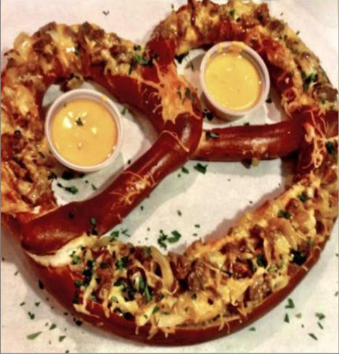 onion cream cheese pretzel
